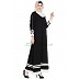 A-line casual abaya with White borders A-line casual abaya with White borders